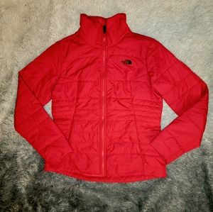 The North Face Womens Red Puffer Jacket size large